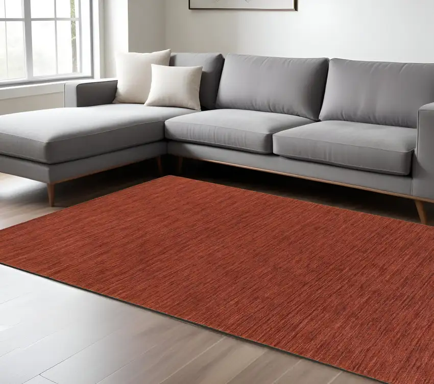 Rust Wool Hand Tufted Area Rug Photo 1