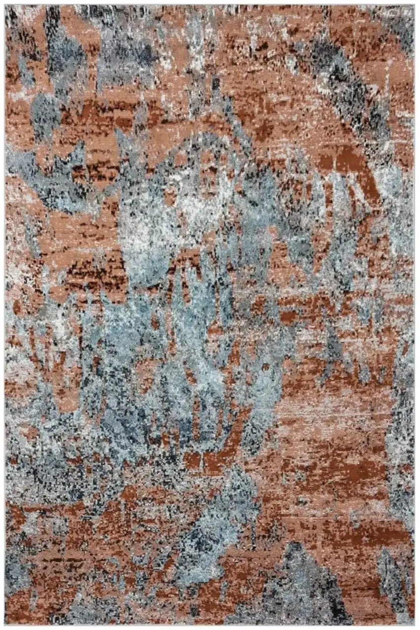 Rustic Brown Abstract Area Rug Photo 1