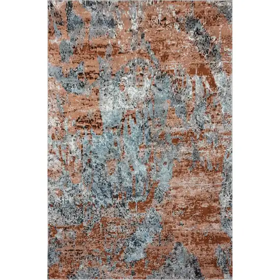 Rustic Brown Abstract Area Rug Photo 3