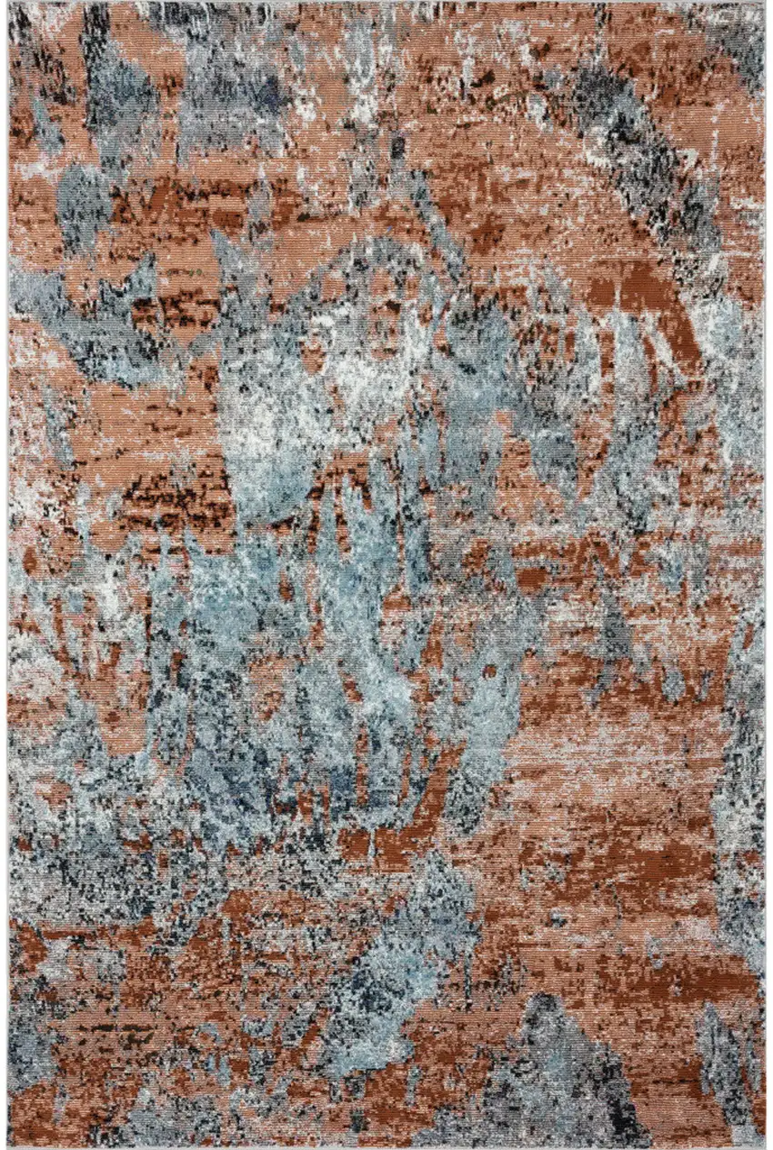 Rustic Brown Abstract Area Rug Photo 3