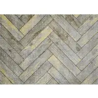 Photo of Rustic Gray Herringbone Washable Floor Mat
