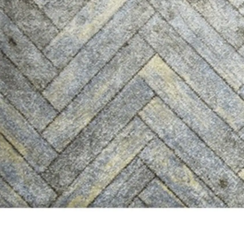 2' x 6' Rustic Gray Herringbone Washable Runner Rug Photo 4