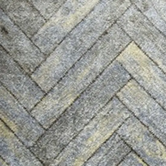 2' x 6' Rustic Gray Herringbone Washable Runner Rug Photo 3