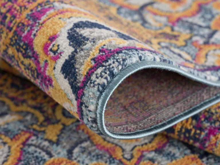 Rustic Orange Medallion Area Rug Photo 4