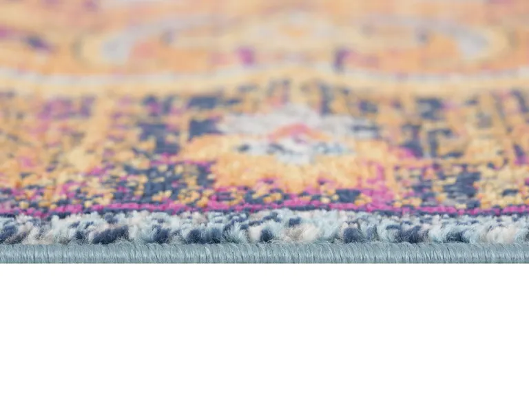 Rustic Orange Medallion Area Rug Photo 5