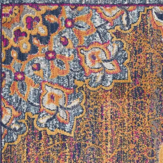 Rustic Orange Medallion Area Rug Photo 6
