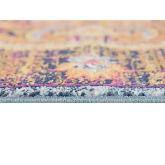 Rustic Orange Medallion Area Rug Photo 8