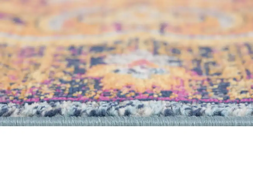 Rustic Orange Medallion Area Rug Photo 8