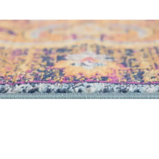 Rustic Orange Medallion Area Rug Photo 8