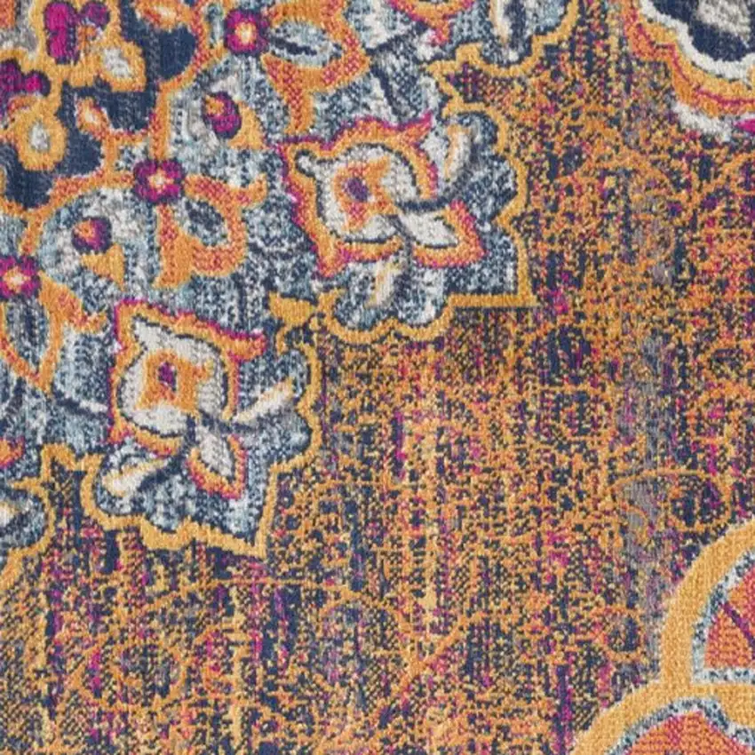Rustic Orange Medallion Area Rug Photo 6