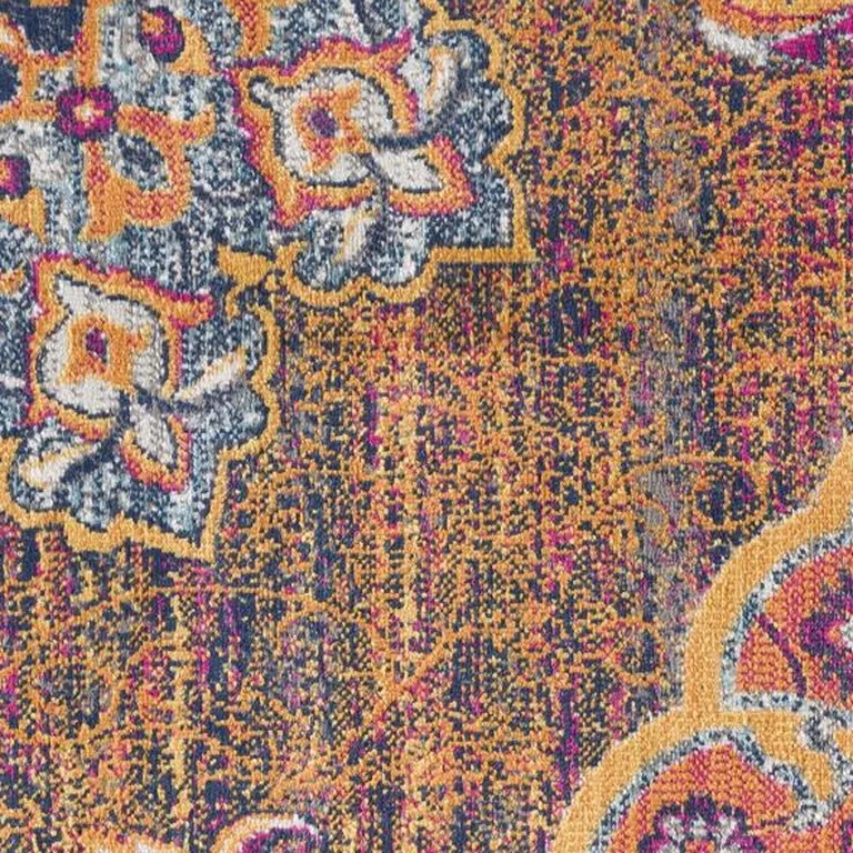 Rustic Orange Medallion Area Rug Photo 1