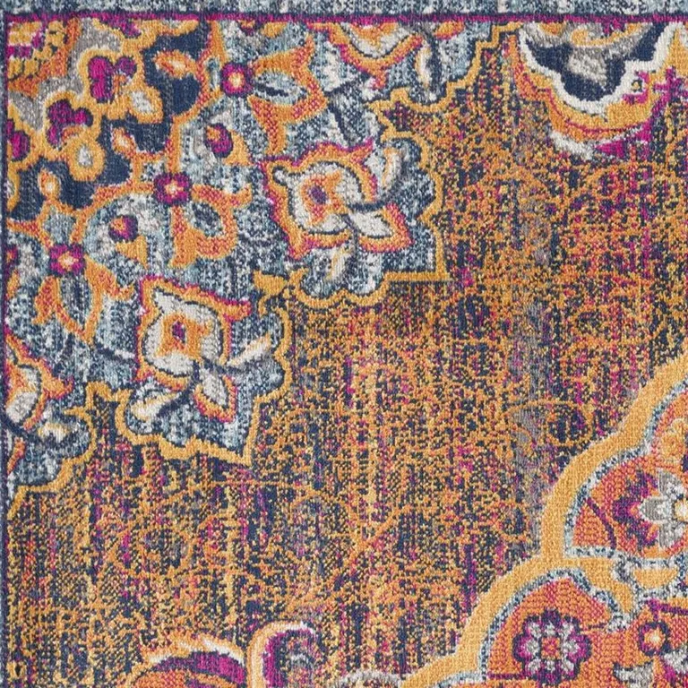 Rustic Orange Medallion Area Rug Photo 1