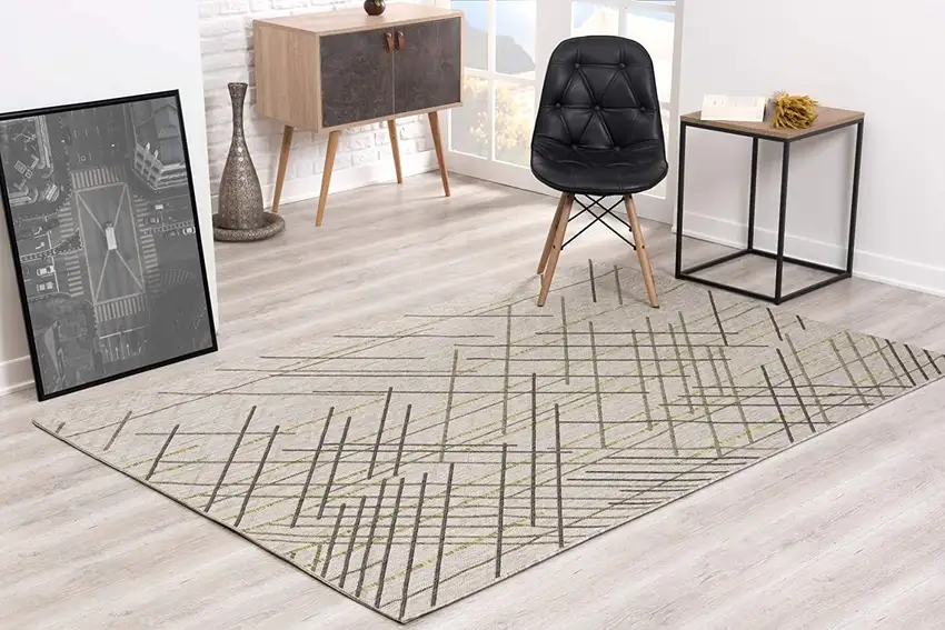 Sage Abstract Linework Area Rug Photo 5