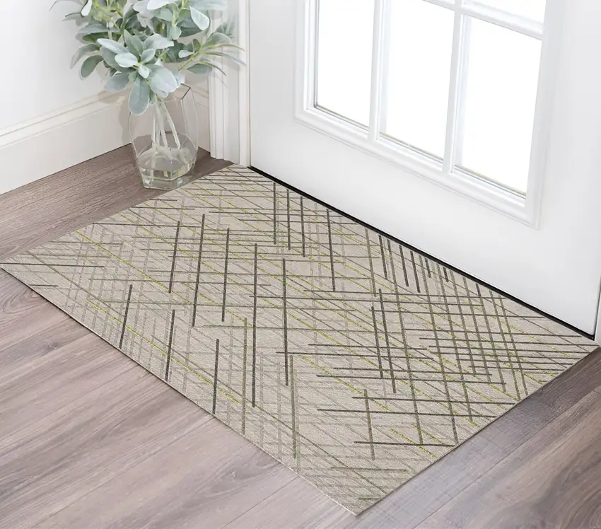 Sage Abstract Linework Area Rug Photo 1