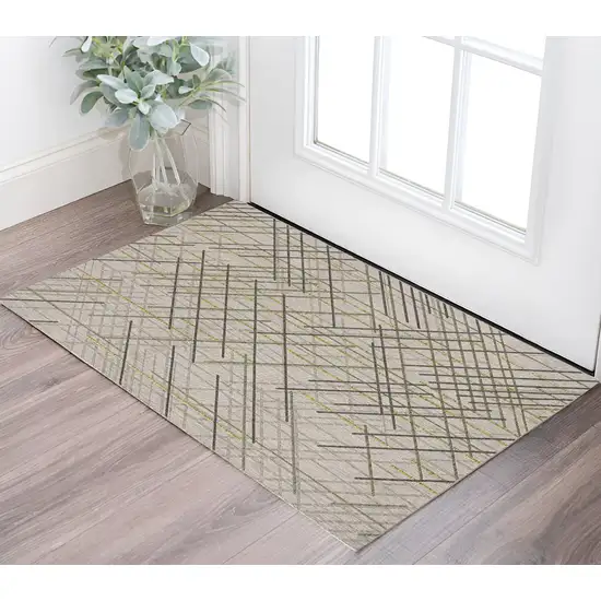 Sage Abstract Linework Area Rug Photo 1