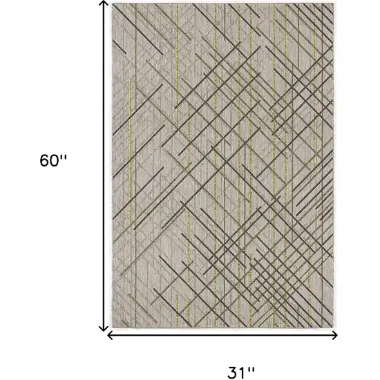 Sage Abstract Linework Area Rug Photo 6