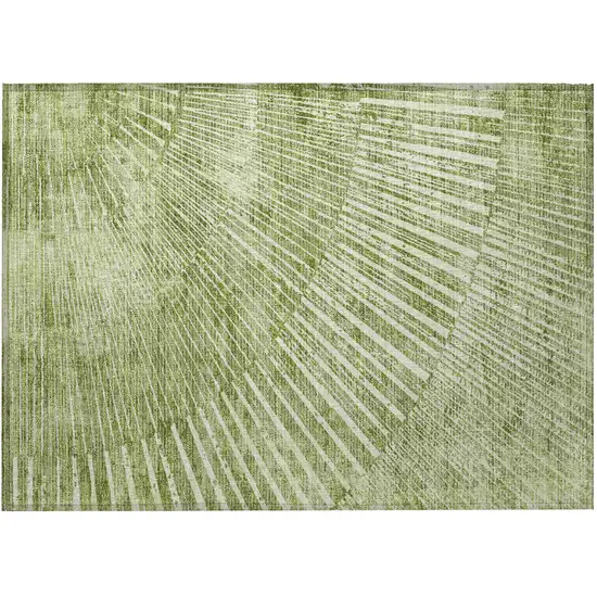 Sage Abstract Washable Non Skid Indoor Outdoor Area Rug Photo 4