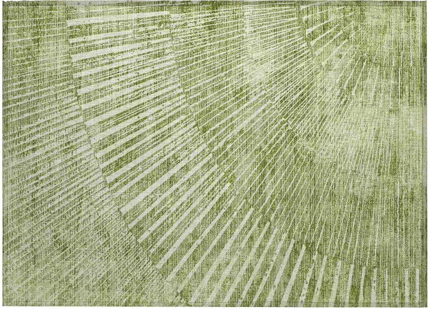 Sage Abstract Washable Non Skid Indoor Outdoor Area Rug Photo 2