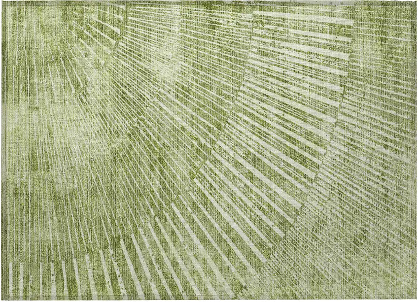 Sage Abstract Washable Non Skid Indoor Outdoor Area Rug Photo 5