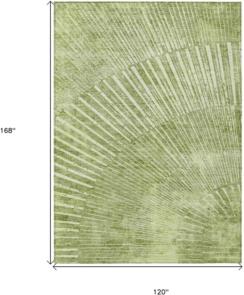 Sage Abstract Washable Non Skid Indoor Outdoor Area Rug Photo 3