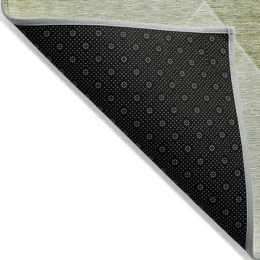 Sage And Artichoke Green Abstract Washable Indoor Outdoor Area Rug Photo 4