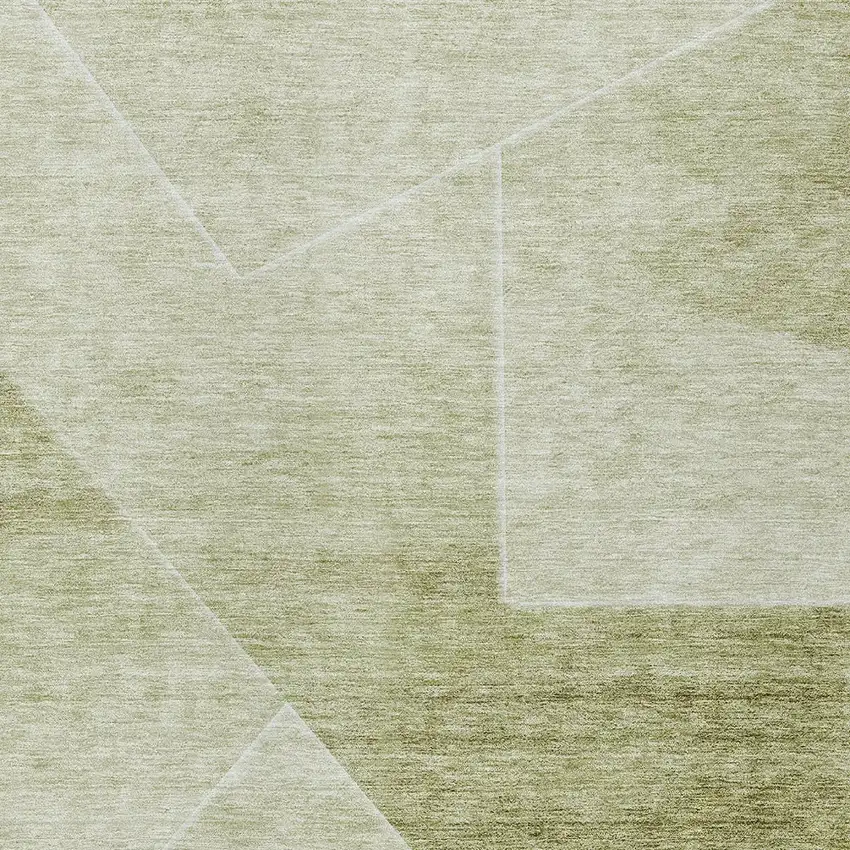 Sage And Artichoke Green Abstract Washable Indoor Outdoor Area Rug Photo 6