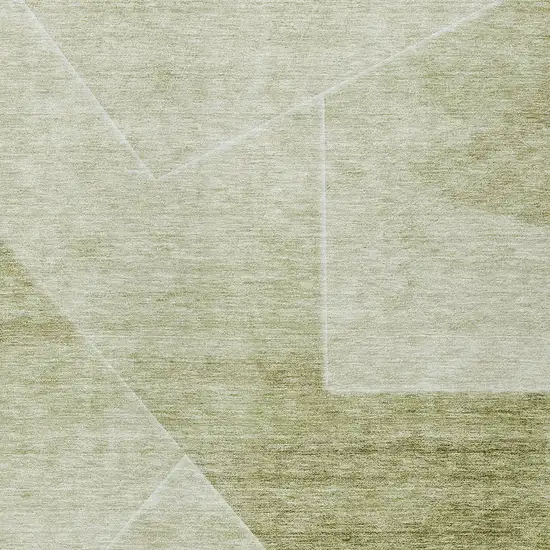 Sage And Artichoke Green Abstract Washable Indoor Outdoor Area Rug Photo 6