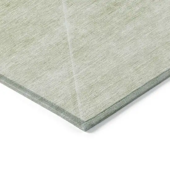 Sage And Artichoke Green Abstract Washable Indoor Outdoor Area Rug Photo 5
