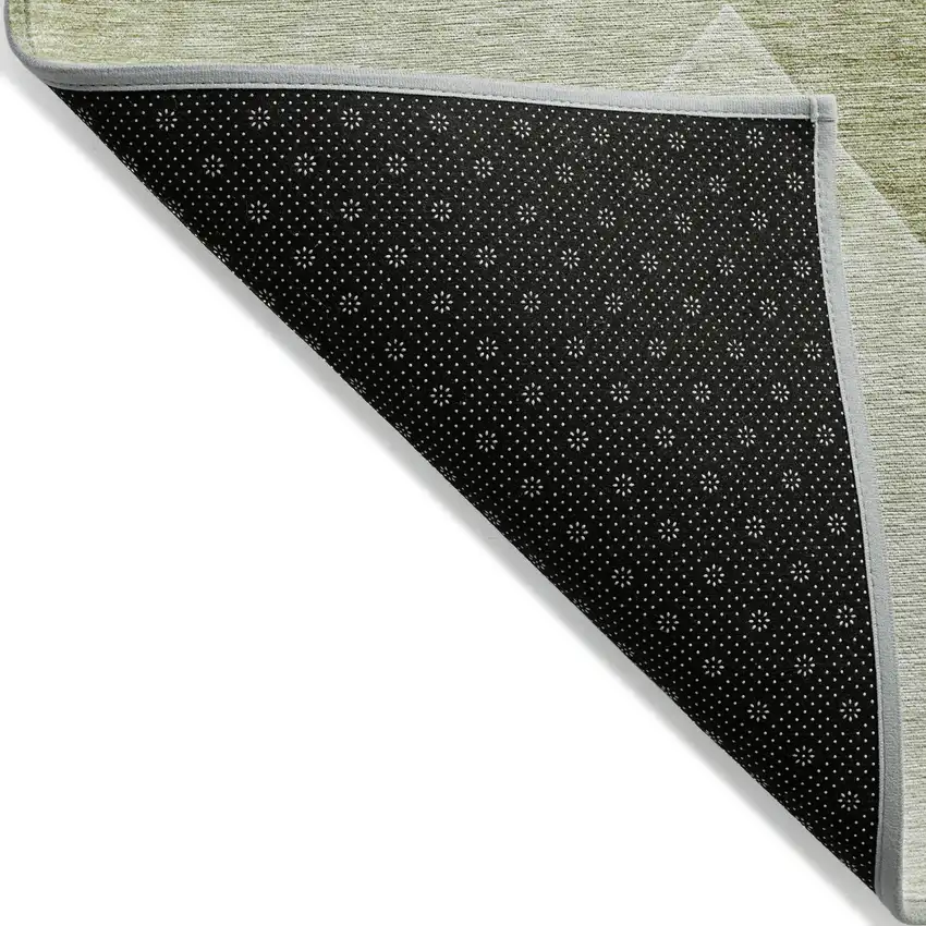 Sage And Artichoke Green Abstract Washable Indoor Outdoor Area Rug Photo 4