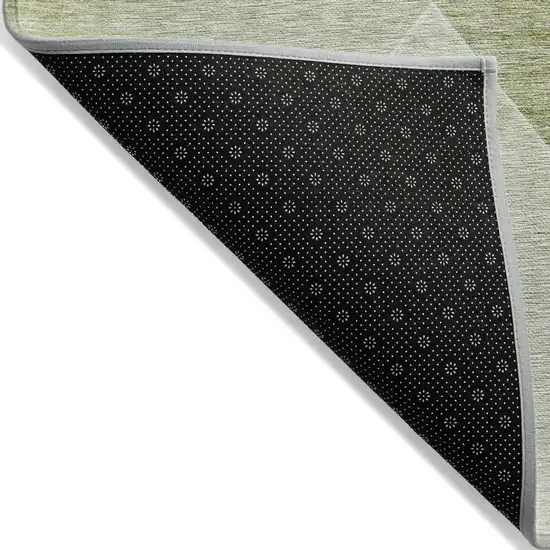 Sage And Artichoke Green Abstract Washable Indoor Outdoor Area Rug Photo 4