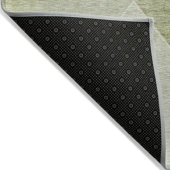 Sage And Artichoke Green Abstract Washable Indoor Outdoor Area Rug Photo 4