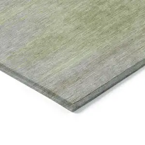 Photo of Sage And Artichoke Green Abstract Washable Indoor Outdoor Area Rug