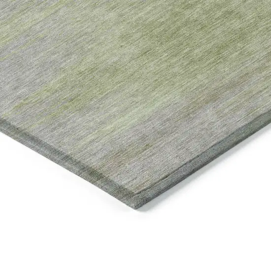 Sage And Artichoke Green Abstract Washable Indoor Outdoor Area Rug Photo 5
