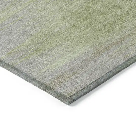 Sage And Artichoke Green Abstract Washable Indoor Outdoor Area Rug Photo 3