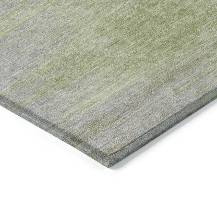 Sage And Artichoke Green Abstract Washable Indoor Outdoor Area Rug Photo 3