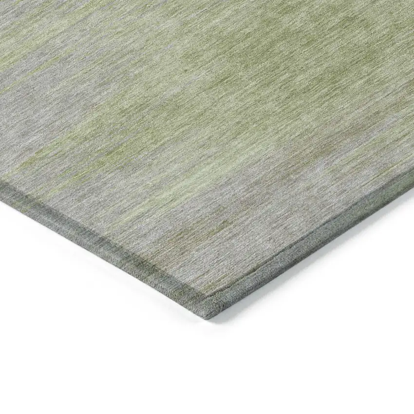 Sage And Artichoke Green Abstract Washable Indoor Outdoor Area Rug Photo 3