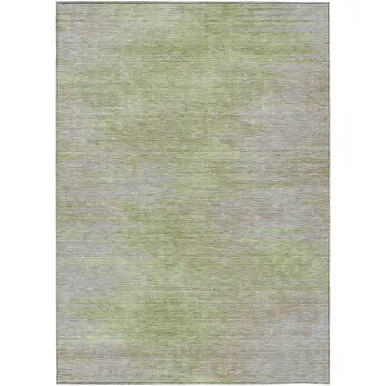 Sage And Artichoke Green Abstract Washable Indoor Outdoor Area Rug Photo 1