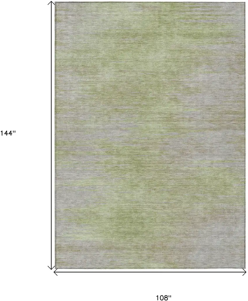 Sage And Artichoke Green Abstract Washable Indoor Outdoor Area Rug Photo 9