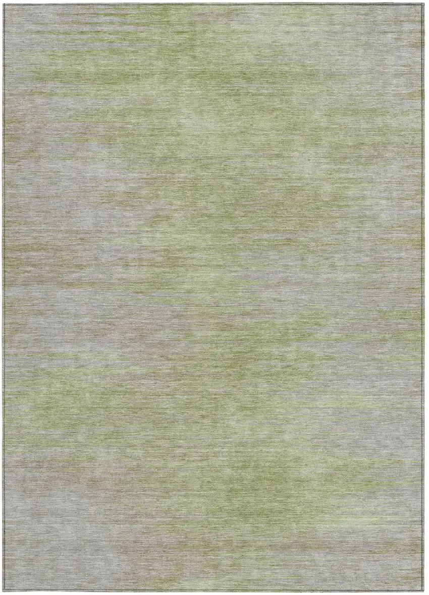 Sage And Artichoke Green Abstract Washable Indoor Outdoor Area Rug Photo 4