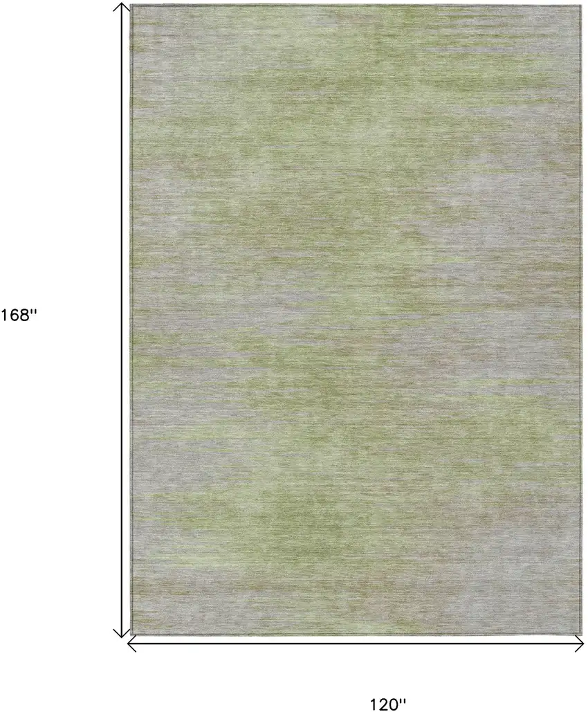 Sage And Artichoke Green Abstract Washable Indoor Outdoor Area Rug Photo 3
