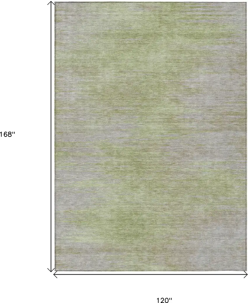 Sage And Artichoke Green Abstract Washable Indoor Outdoor Area Rug Photo 3
