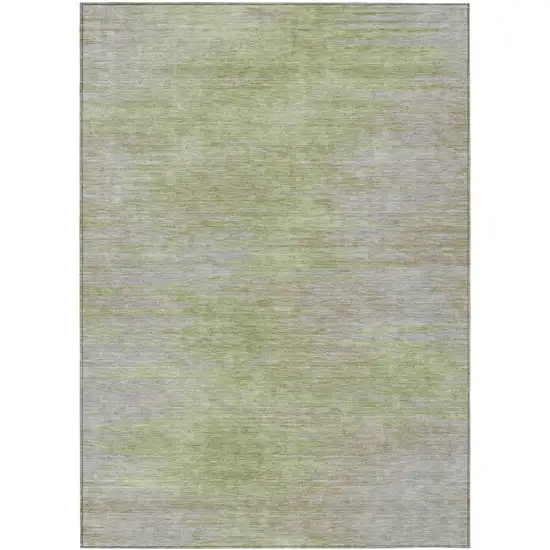 Sage And Artichoke Green Abstract Washable Indoor Outdoor Area Rug Photo 2