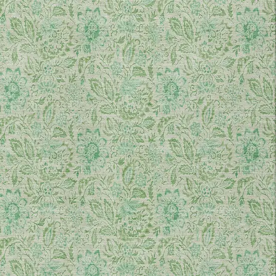 Sage And Artichoke Green Floral Washable Indoor Outdoor Area Rug Photo 5