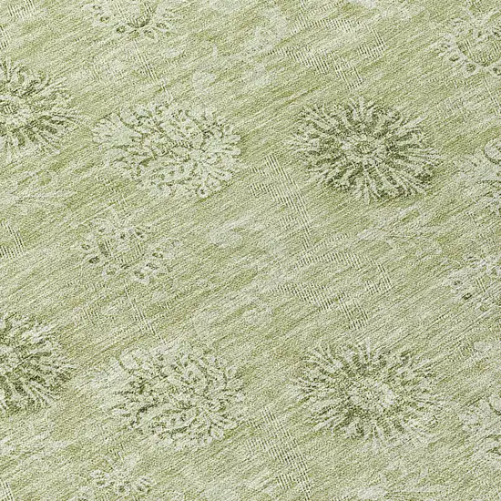 Sage And Artichoke Green Floral Washable Indoor Outdoor Area Rug Photo 8
