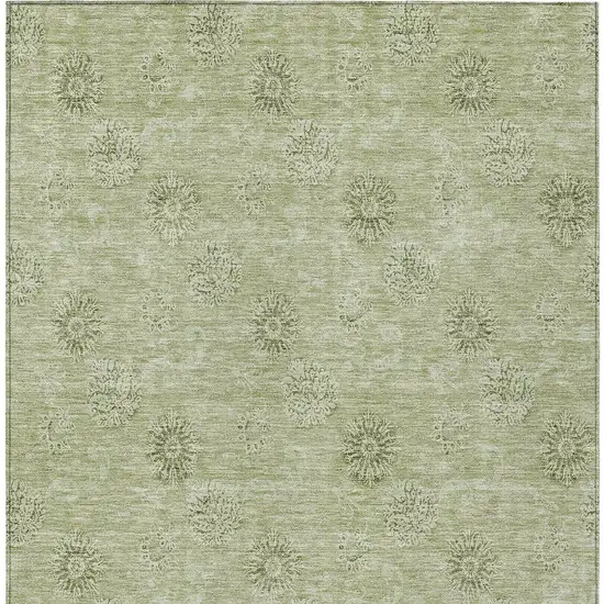 Sage And Artichoke Green Floral Washable Indoor Outdoor Area Rug Photo 7