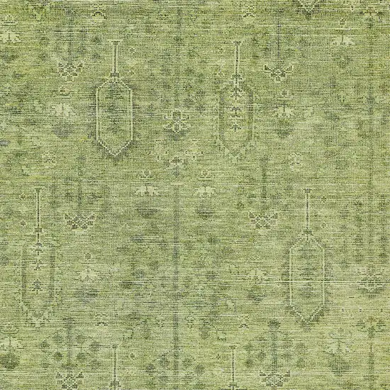 Sage And Artichoke Green Southwestern Washable Indoor Outdoor Area Rug Photo 6