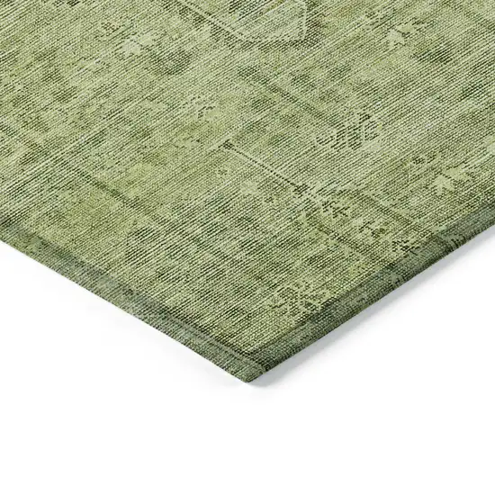 Sage And Artichoke Green Southwestern Washable Indoor Outdoor Area Rug Photo 5