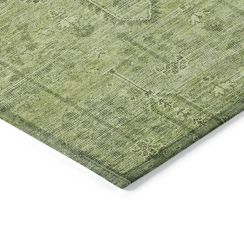 Sage And Artichoke Green Southwestern Washable Indoor Outdoor Area Rug Photo 5