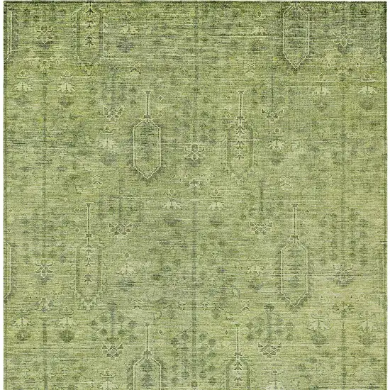 Sage And Artichoke Green Southwestern Washable Indoor Outdoor Area Rug Photo 7