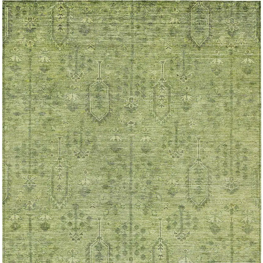 Sage And Artichoke Green Southwestern Washable Indoor Outdoor Area Rug Photo 7